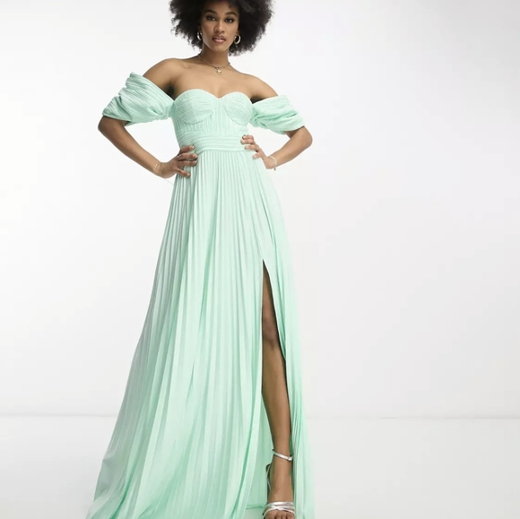 ASOS off the shoulder gown - Sz 6 - Picture 1 of 7
